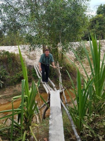 Mark crossing "old bridge" during first visit in 2017