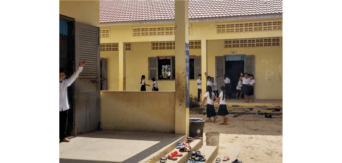 Students at Romchek School wearing uniforms donated by MTRF