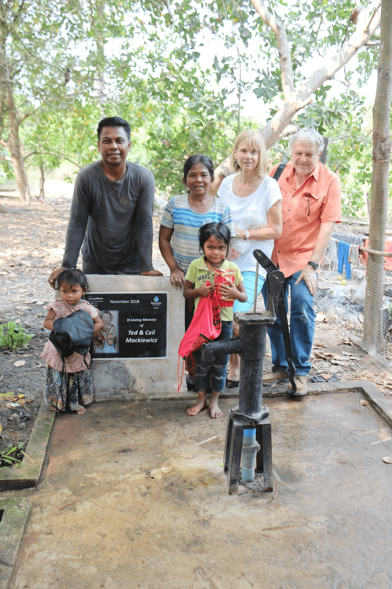 Americans Visiting the Cambodian family that received a memorial water well