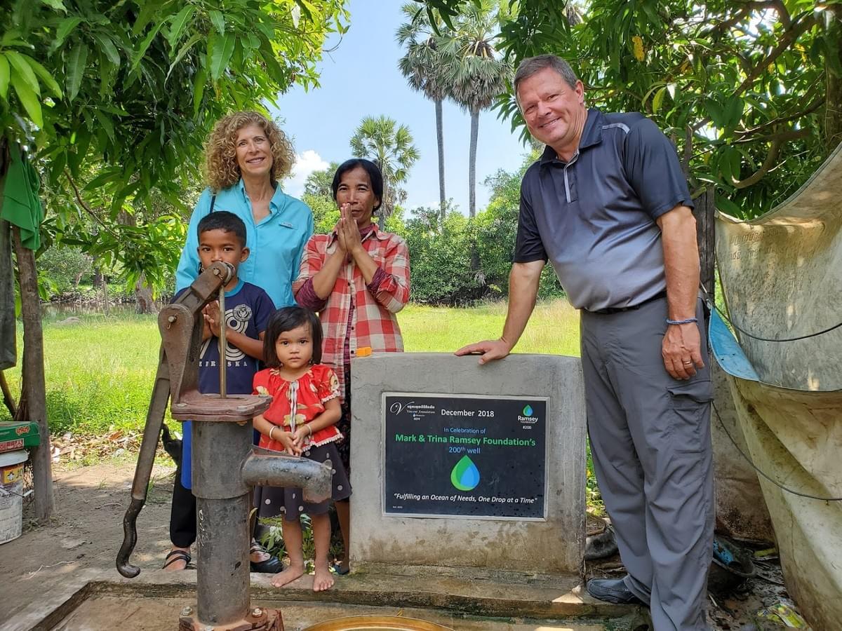Mark & Trina with the "Well Family" that received Ramsey Foundation's 200th well, built in December 2018.
