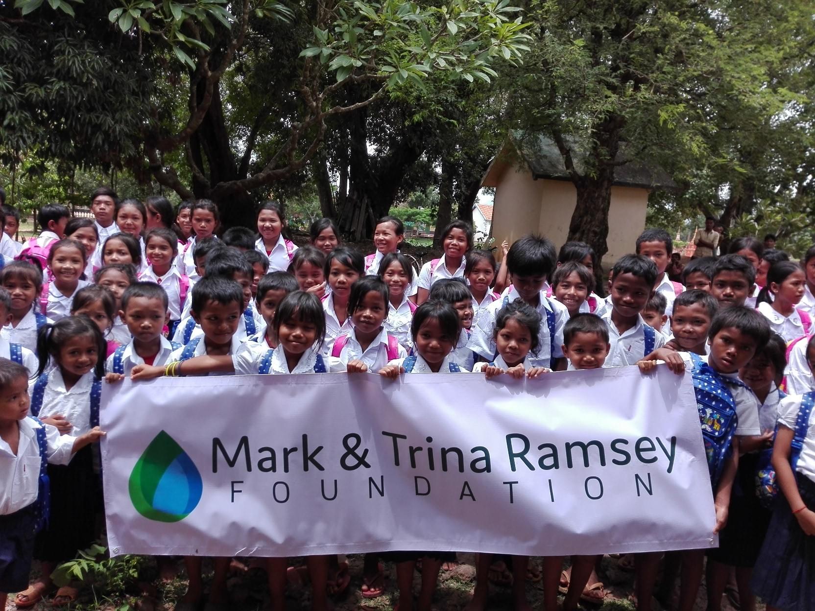 Students with new school uniforms
